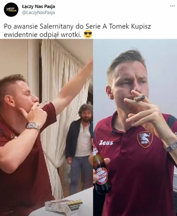 Tak Tomasz Kupisz świętował awans do Serie A... :D